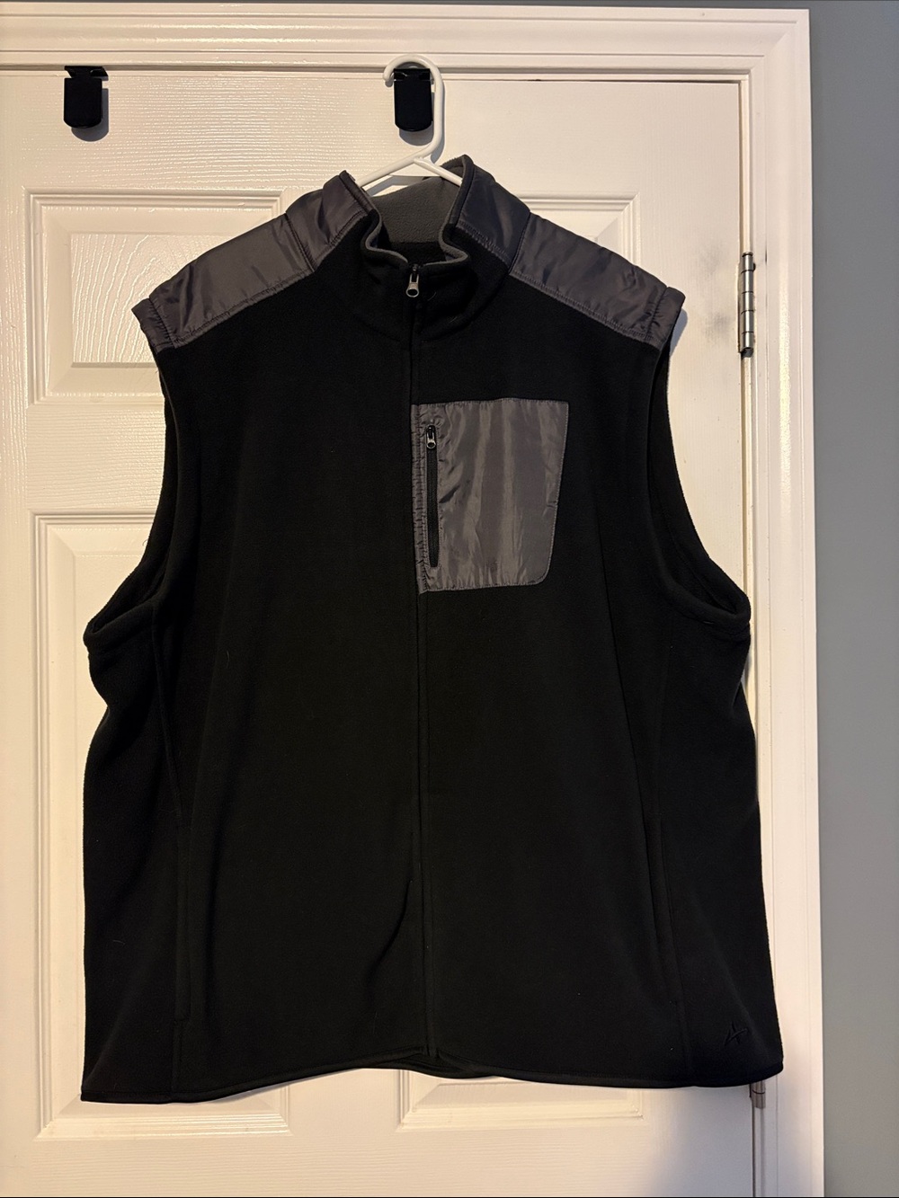 Athletech Black Fleece Vest with Gray Accent